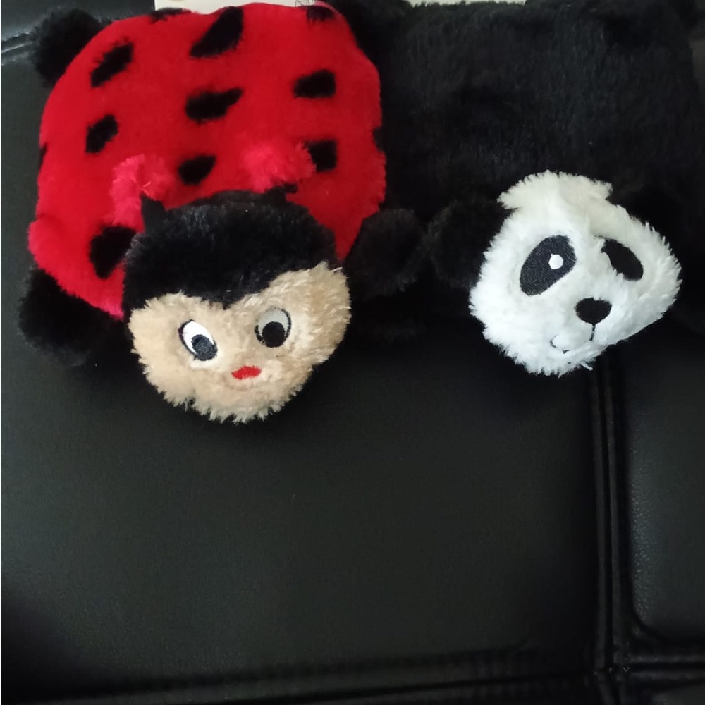 Plush Red and Black Dog Toy Set
